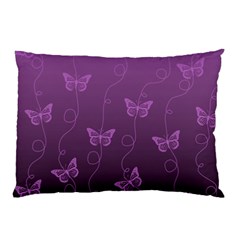 Purple Butterflies Pattern Pillow Case by SpinnyChairDesigns