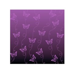 Purple Butterflies Pattern Small Satin Scarf (square)