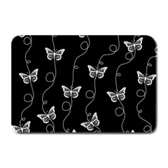 Black And White Butterfly Pattern Plate Mats by SpinnyChairDesigns