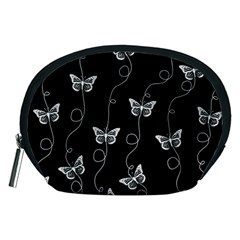 Black And White Butterfly Pattern Accessory Pouch (medium) by SpinnyChairDesigns