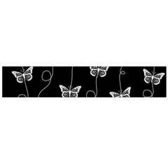 Black And White Butterfly Pattern Large Flano Scarf  by SpinnyChairDesigns