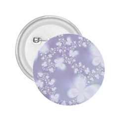 Pale Violet And White Floral Pattern 2 25  Buttons