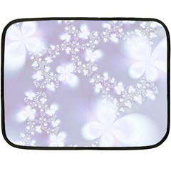 Pale Violet And White Floral Pattern Fleece Blanket (mini) by SpinnyChairDesigns