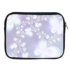 Pale Violet And White Floral Pattern Apple Ipad 2/3/4 Zipper Cases by SpinnyChairDesigns