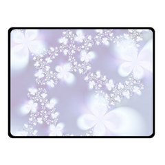 Pale Violet And White Floral Pattern Double Sided Fleece Blanket (small)  by SpinnyChairDesigns