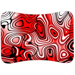 Black Red White Abstract Stripes Velour Seat Head Rest Cushion by SpinnyChairDesigns