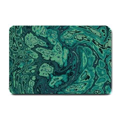 Dark Green Marbled Texture Small Doormat  by SpinnyChairDesigns