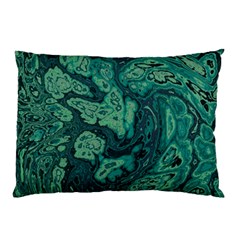 Dark Green Marbled Texture Pillow Case by SpinnyChairDesigns