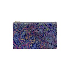 Colorful Marbled Paint Texture Cosmetic Bag (small) by SpinnyChairDesigns