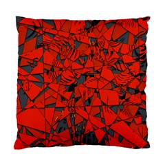 Red Grey Abstract Grunge Pattern Standard Cushion Case (two Sides) by SpinnyChairDesigns