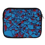 Red Blue Abstract Grunge Pattern Apple iPad 2/3/4 Zipper Cases Front