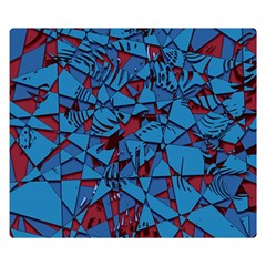 Red Blue Abstract Grunge Pattern Double Sided Flano Blanket (Small) 