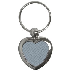 Grey Diamond Plate Metal Texture Key Chain (heart) by SpinnyChairDesigns