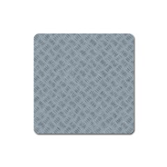 Grey Diamond Plate Metal Texture Square Magnet by SpinnyChairDesigns
