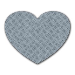 Grey Diamond Plate Metal Texture Heart Mousepads by SpinnyChairDesigns