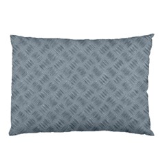 Grey Diamond Plate Metal Texture Pillow Case by SpinnyChairDesigns