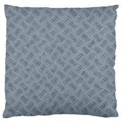 Grey Diamond Plate Metal Texture Large Cushion Case (two Sides) by SpinnyChairDesigns