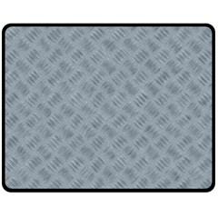Grey Diamond Plate Metal Texture Double Sided Fleece Blanket (medium)  by SpinnyChairDesigns