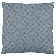 Grey Diamond Plate Metal Texture Large Flano Cushion Case (two Sides) by SpinnyChairDesigns