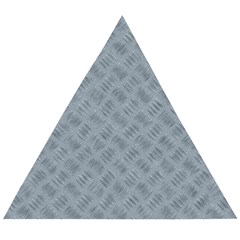 Grey Diamond Plate Metal Texture Wooden Puzzle Triangle by SpinnyChairDesigns