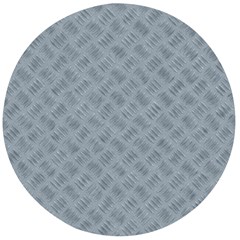 Grey Diamond Plate Metal Texture Wooden Bottle Opener (round) by SpinnyChairDesigns
