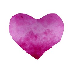 Abstract Pink Grunge Texture Standard 16  Premium Heart Shape Cushions by SpinnyChairDesigns
