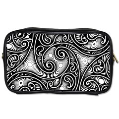 Abstract Paisley Black And White Toiletries Bag (one Side) by SpinnyChairDesigns