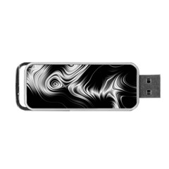 Black And White Abstract Swirls Portable Usb Flash (one Side) by SpinnyChairDesigns