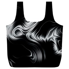 Black And White Abstract Swirls Full Print Recycle Bag (xxl)