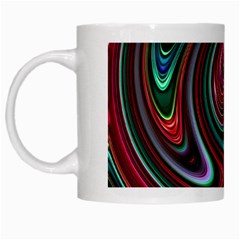 Red Green Swirls White Mugs by SpinnyChairDesigns