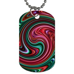 Red Green Swirls Dog Tag (two Sides) by SpinnyChairDesigns