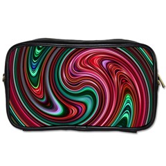 Red Green Swirls Toiletries Bag (two Sides) by SpinnyChairDesigns