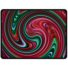 Red Green Swirls Double Sided Fleece Blanket (Large) 