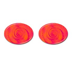 Pink And Orange Swirl Cufflinks (oval) by SpinnyChairDesigns