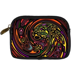Abstract Tribal Swirl Digital Camera Leather Case by SpinnyChairDesigns