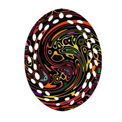 Abstract Tribal Swirl Oval Filigree Ornament (two Sides) by SpinnyChairDesigns