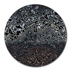 Urban Camouflage Black Grey Brown Round Mousepads