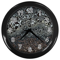 Urban Camouflage Black Grey Brown Wall Clock (black) by SpinnyChairDesigns