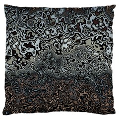 Urban Camouflage Black Grey Brown Large Flano Cushion Case (two Sides) by SpinnyChairDesigns