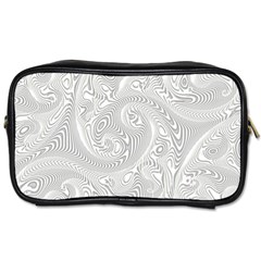 White Abstract Paisley Pattern Toiletries Bag (one Side) by SpinnyChairDesigns