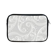 White Abstract Paisley Pattern Apple Ipad Mini Zipper Cases by SpinnyChairDesigns