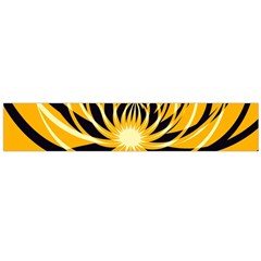 Black Yellow Abstract Floral Pattern Large Flano Scarf 