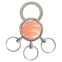 Coral Peach Swoosh 3-ring Key Chain by SpinnyChairDesigns