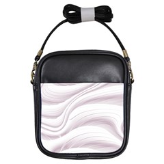 Pale Pink And White Swoosh Girls Sling Bag by SpinnyChairDesigns