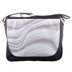 Pale Pink And White Swoosh Messenger Bag by SpinnyChairDesigns