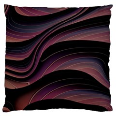 Dark Purple And Black Swoosh Large Cushion Case (one Side) by SpinnyChairDesigns