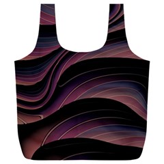 Dark Purple And Black Swoosh Full Print Recycle Bag (xxxl) by SpinnyChairDesigns