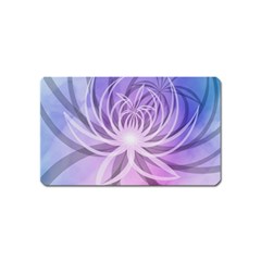 Watercolor Blue Purple Floral Pattern Magnet (name Card) by SpinnyChairDesigns