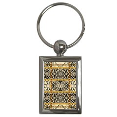 Antique Black And Gold Key Chain (rectangle) by SpinnyChairDesigns