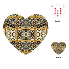 Antique Black And Gold Playing Cards Single Design (heart) by SpinnyChairDesigns